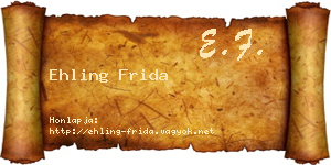Ehling Frida névjegykártya